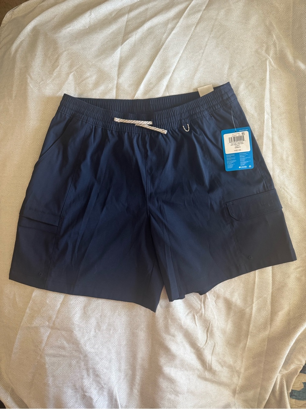 Columbia Youth SZ L 14/16 Blue Trail Utility Shorts Omni-Shield Water Repellent